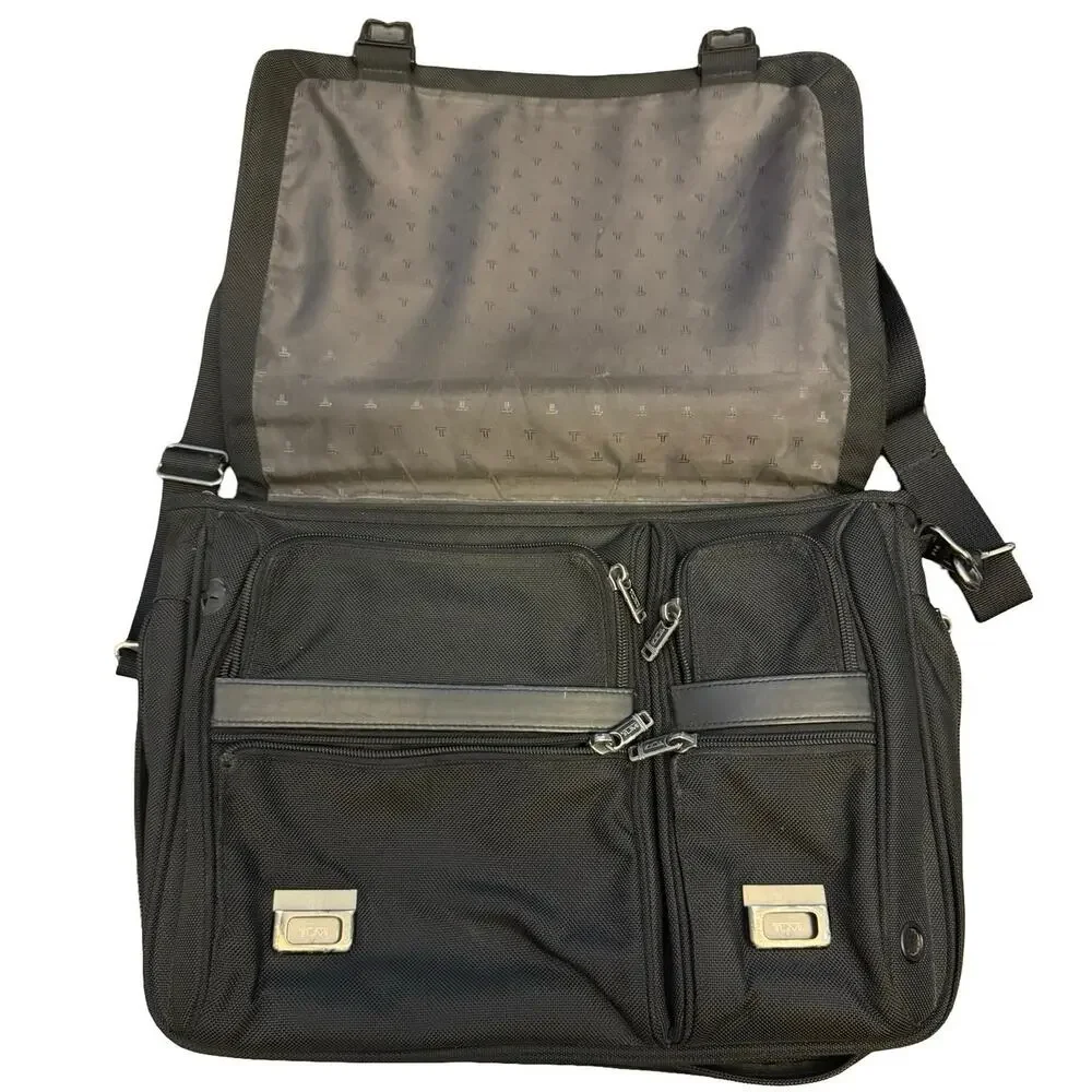TUMI Alpha 26193D4 Laptop Briefcase Messenger Bag Black Shoulder Strap work bag